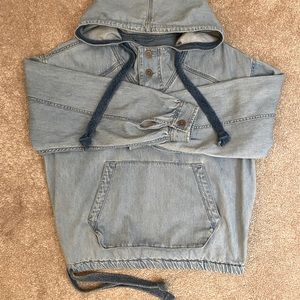 American Eagle Hoodie Jean Jacket